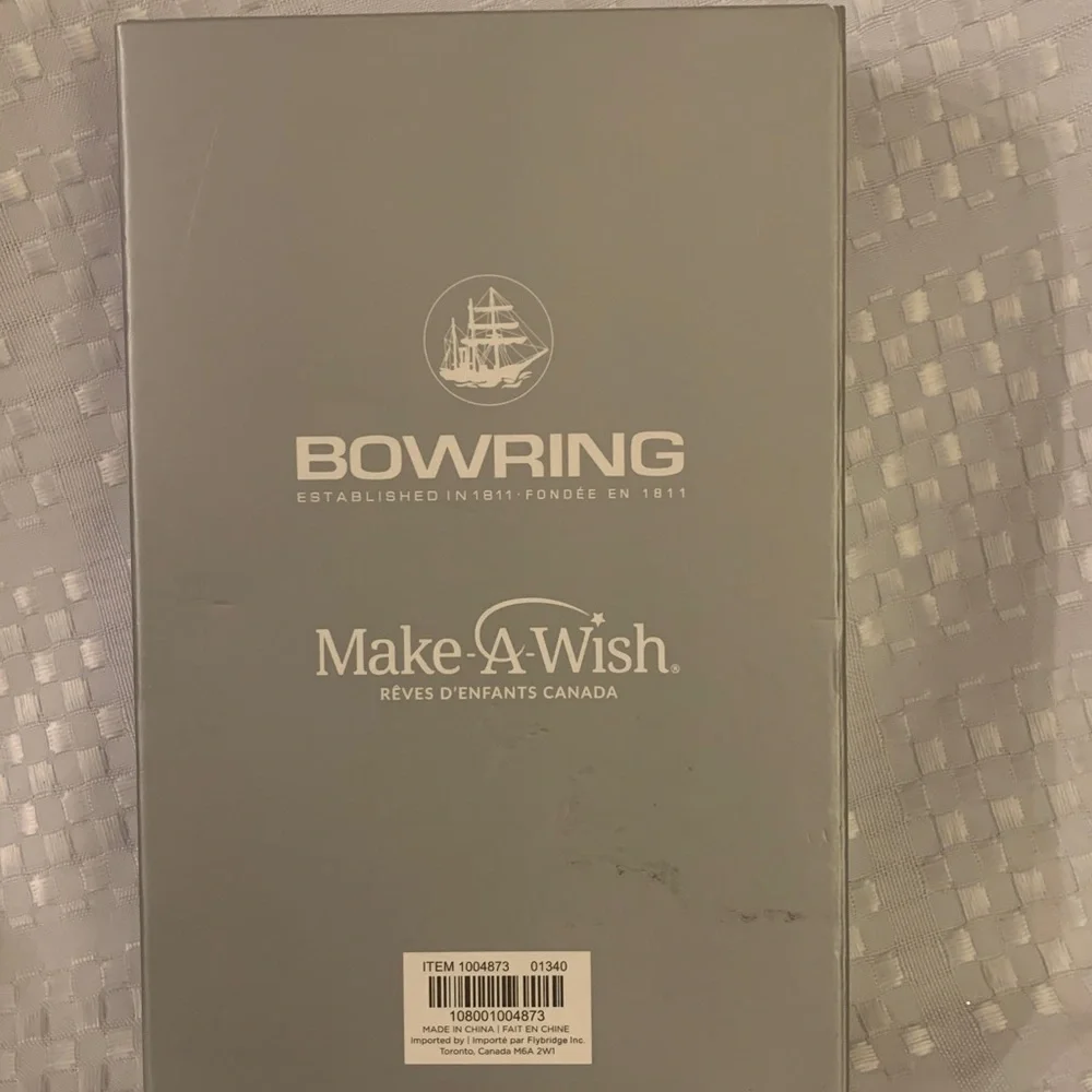 Bowring Make-A-Wish ornament; Silver Angel  with crystal pendant, 5inches high. - Picture 6 of 8